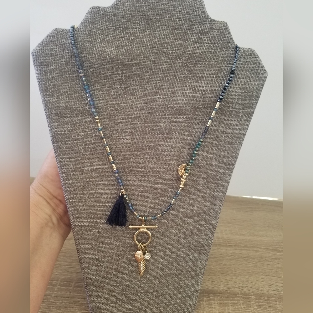 Glass Bead tassel necklace